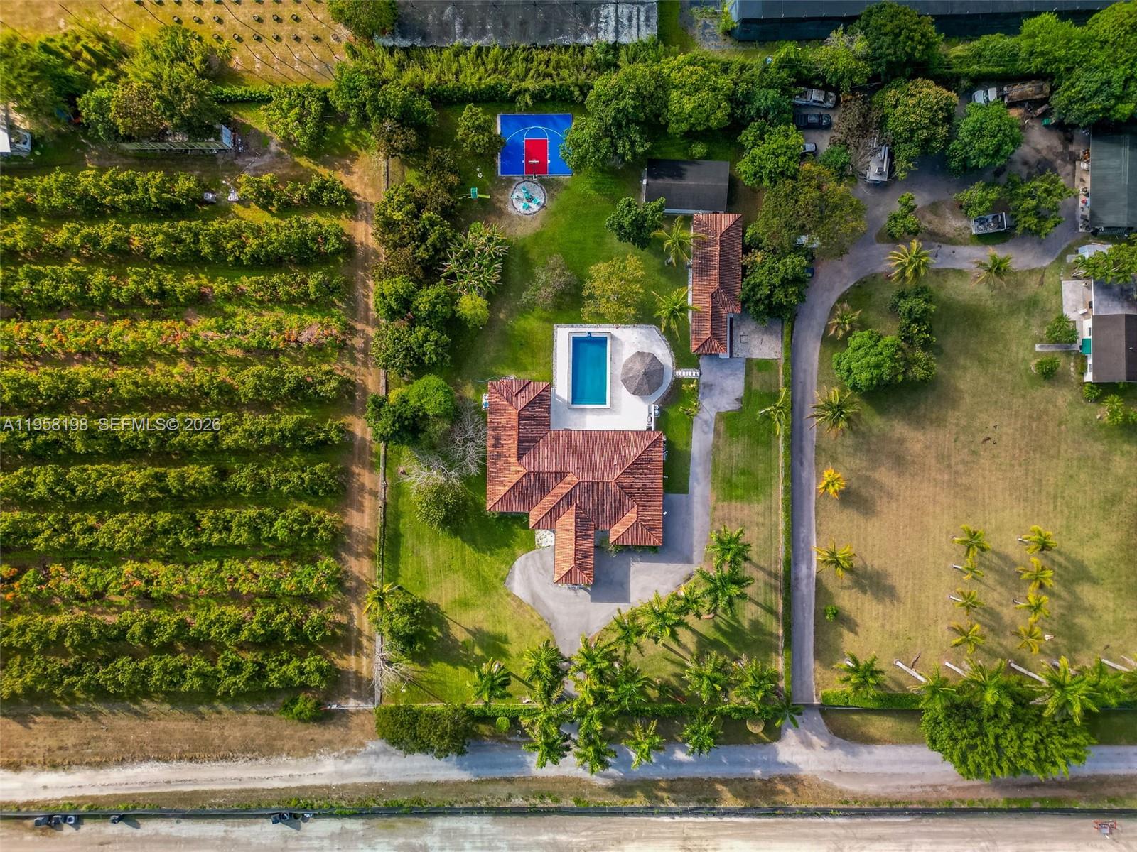 16800 Southwest 190th Street Miami, FL 33187 - Photo 53 of 56 an aerial view of a house with a yard