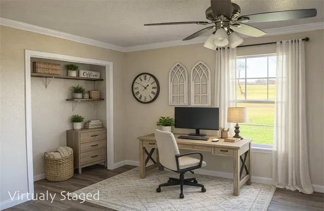 a view of a workspace with a window