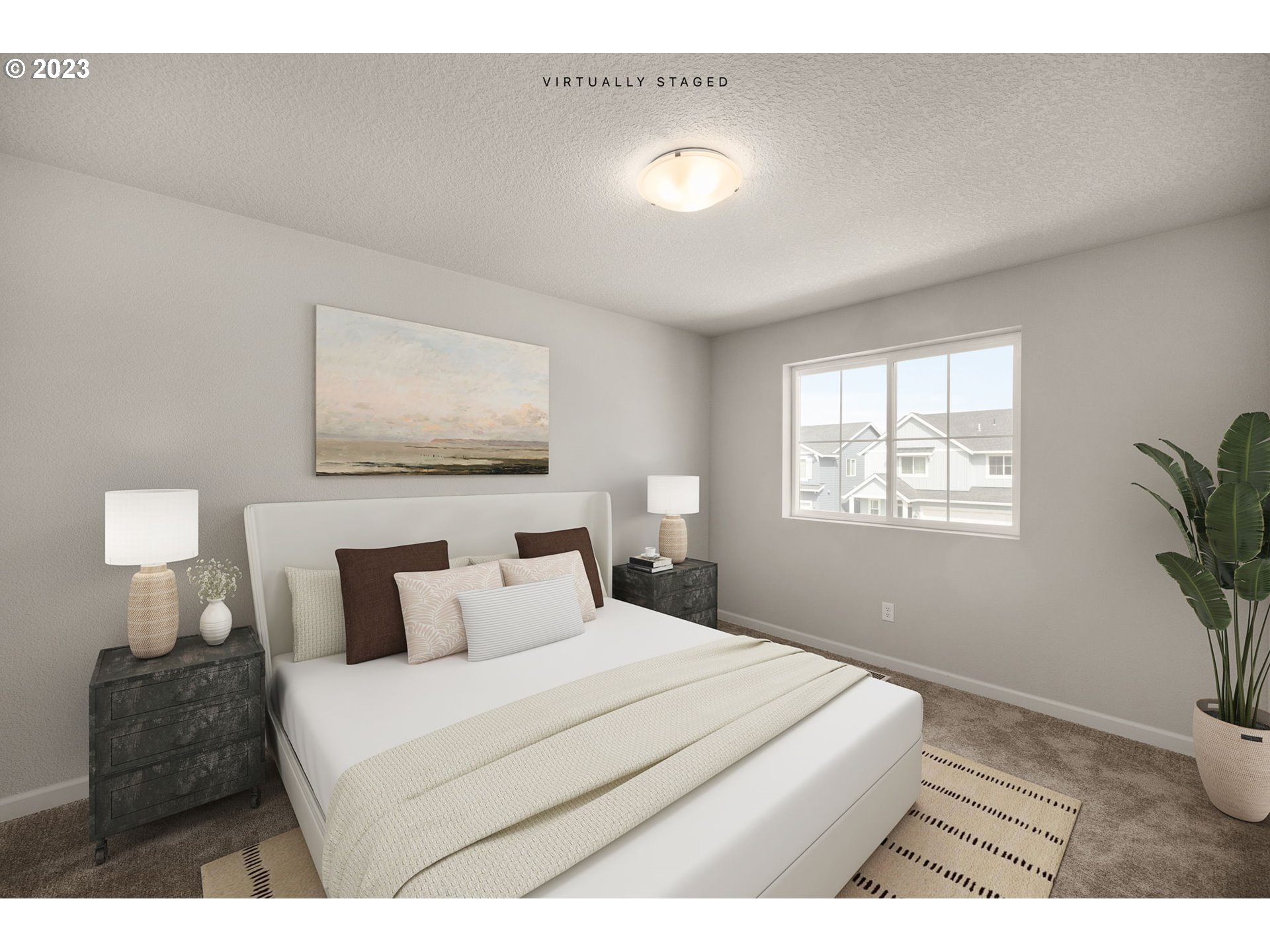 6072 Southeast 24th Street Gresham, OR 97080 - Photo 24 of 37 a bedroom with a bed and a lamp