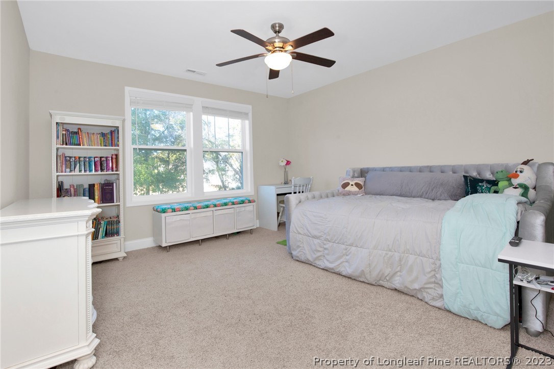 101 Carousel Street West End, NC 27376 - Photo 24 of 50 a bedroom with a bed and a large window with the outer view