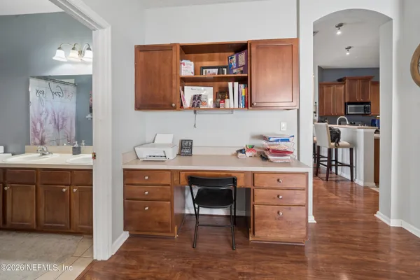 a room with a table and chair