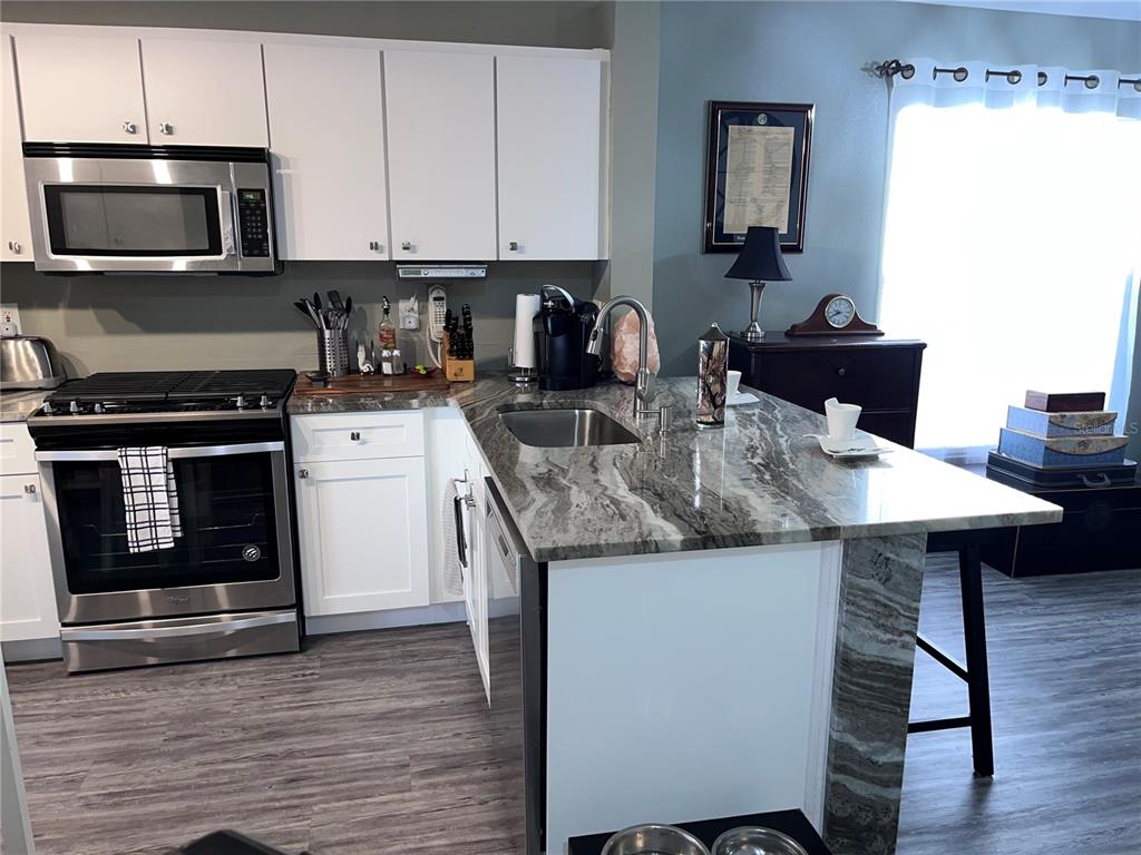 8620 Persea Court New Port Richey, FL 34655 - Photo 6 of 14 a kitchen with a stove a sink and a microwave