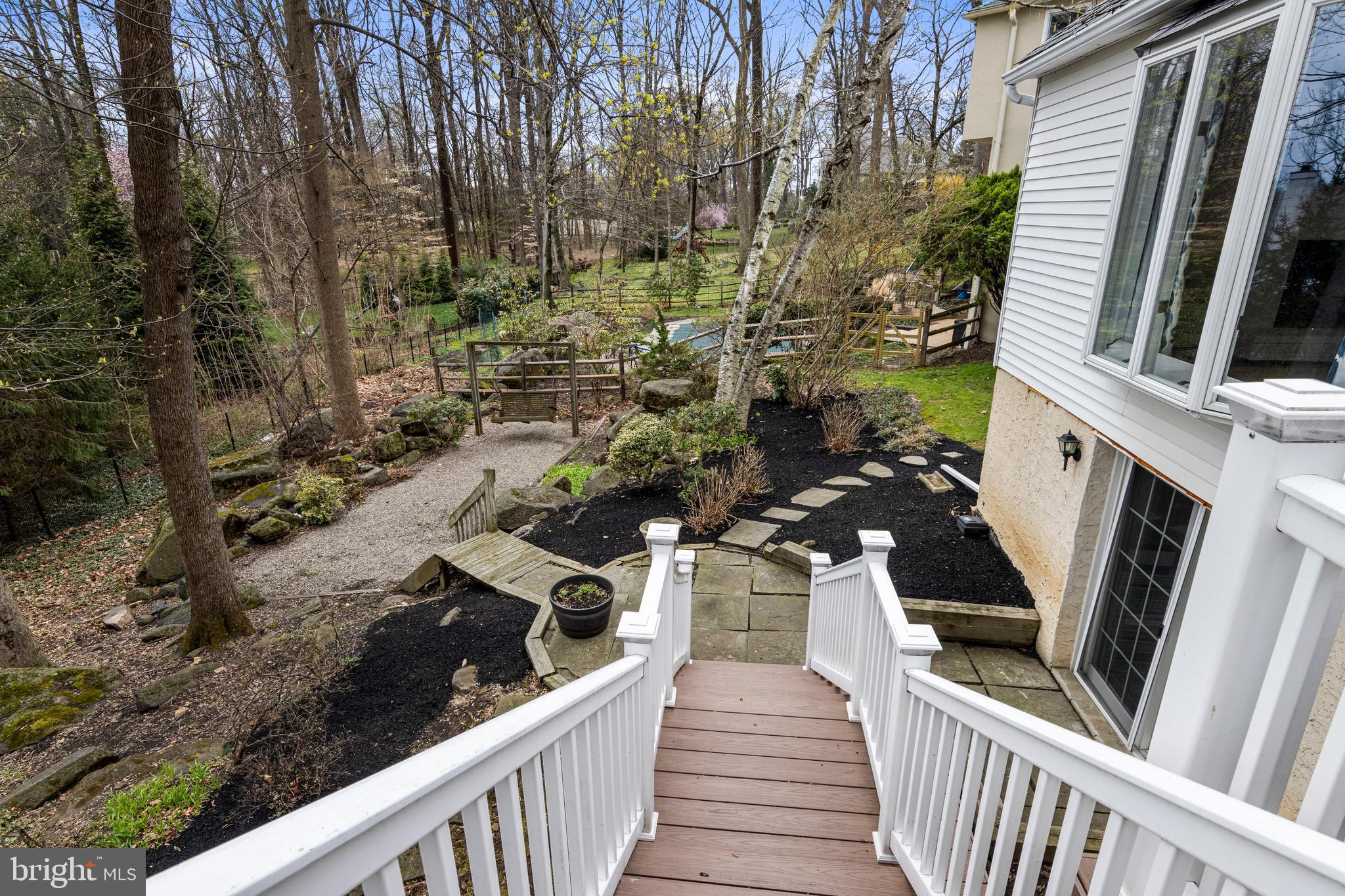 8 Harrow Circle Wayne, PA 19087 - Photo 27 of 45 Deck stairs to the rear yard