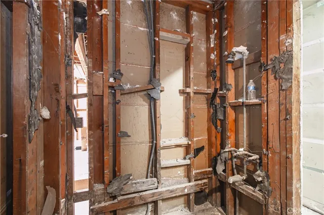 a view of a bathroom with a glass door