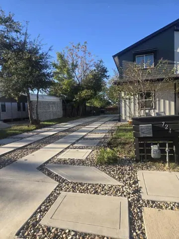 a view of a building with pathway