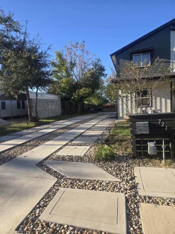 a view of a building with pathway
