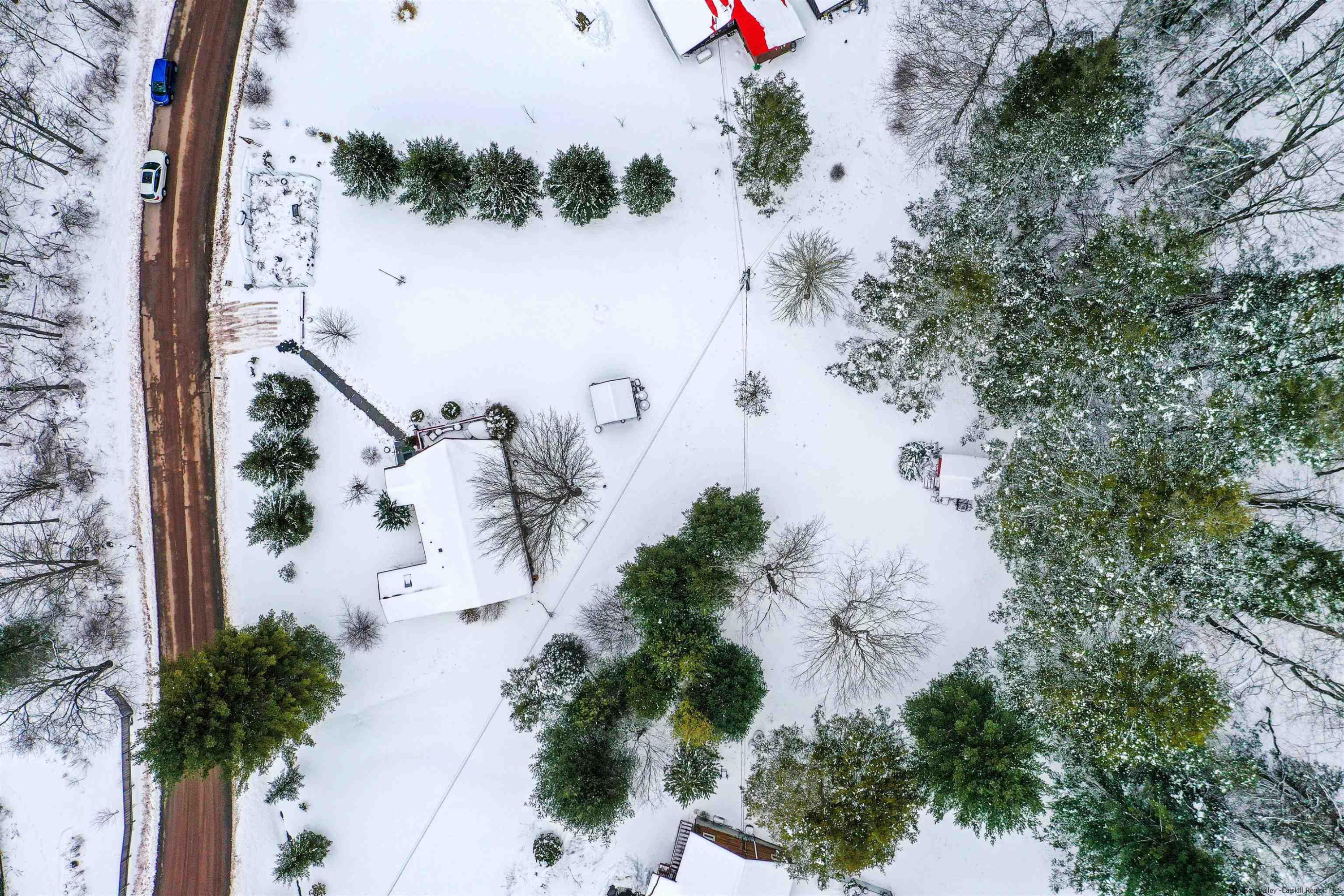 60 Grandview Acres Road Phoenicia, NY 12464 - Photo 21 of 21 an aerial view of a house with a yard and sitting area