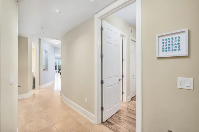 a view of a hallway with a elevator