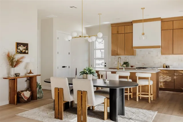 a view of kitchen with breakfast area