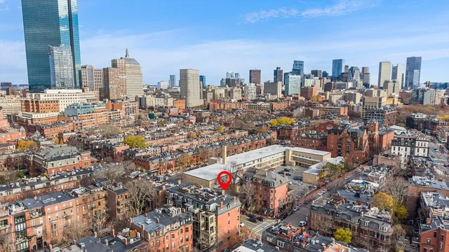 a view of a city with tall buildings