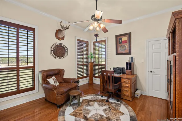 a view of a table and chairs in patio