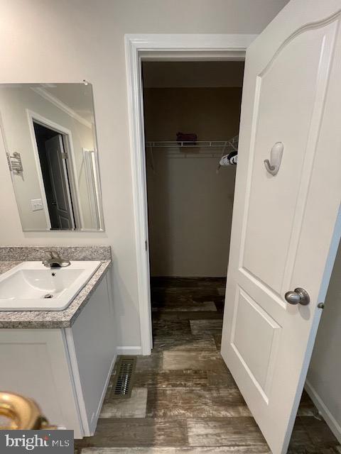 535 Parrish Lane Colonial Beach, VA 22443 - Photo 10 of 18 a bathroom with a sink a mirror and a shower