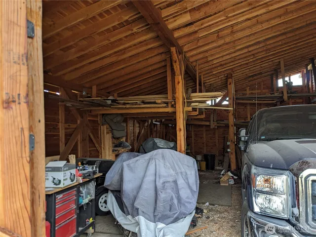 a view of a lake with a mountain in the background