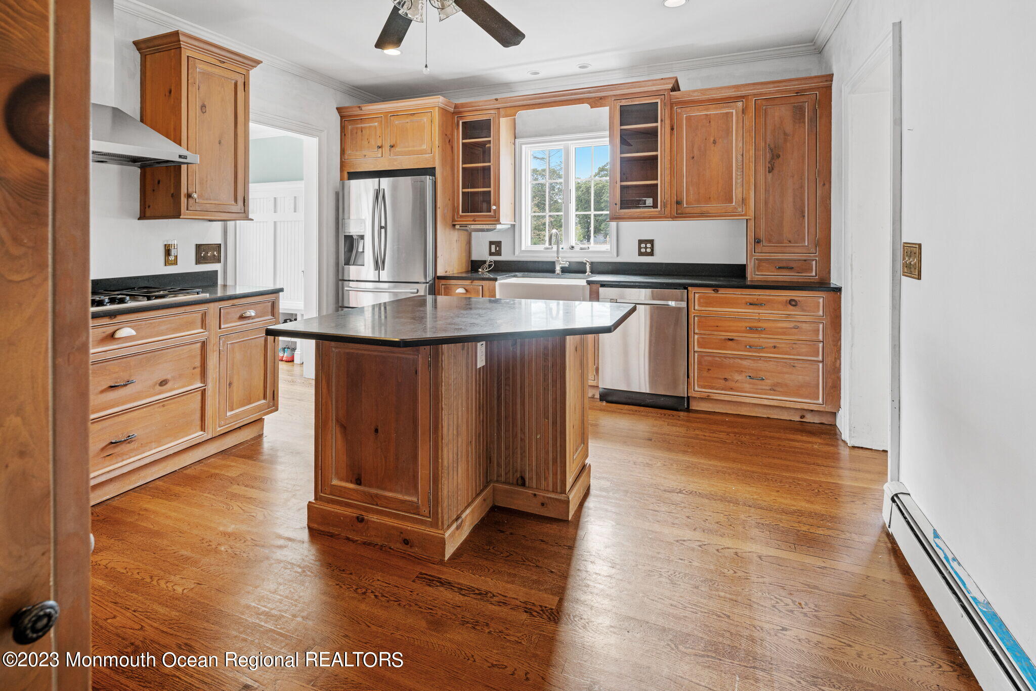 420 River Road Fair Haven, NJ 07704 - Photo 16 of 34 a kitchen with stainless steel appliances granite countertop a stove a sink and a refrigerator