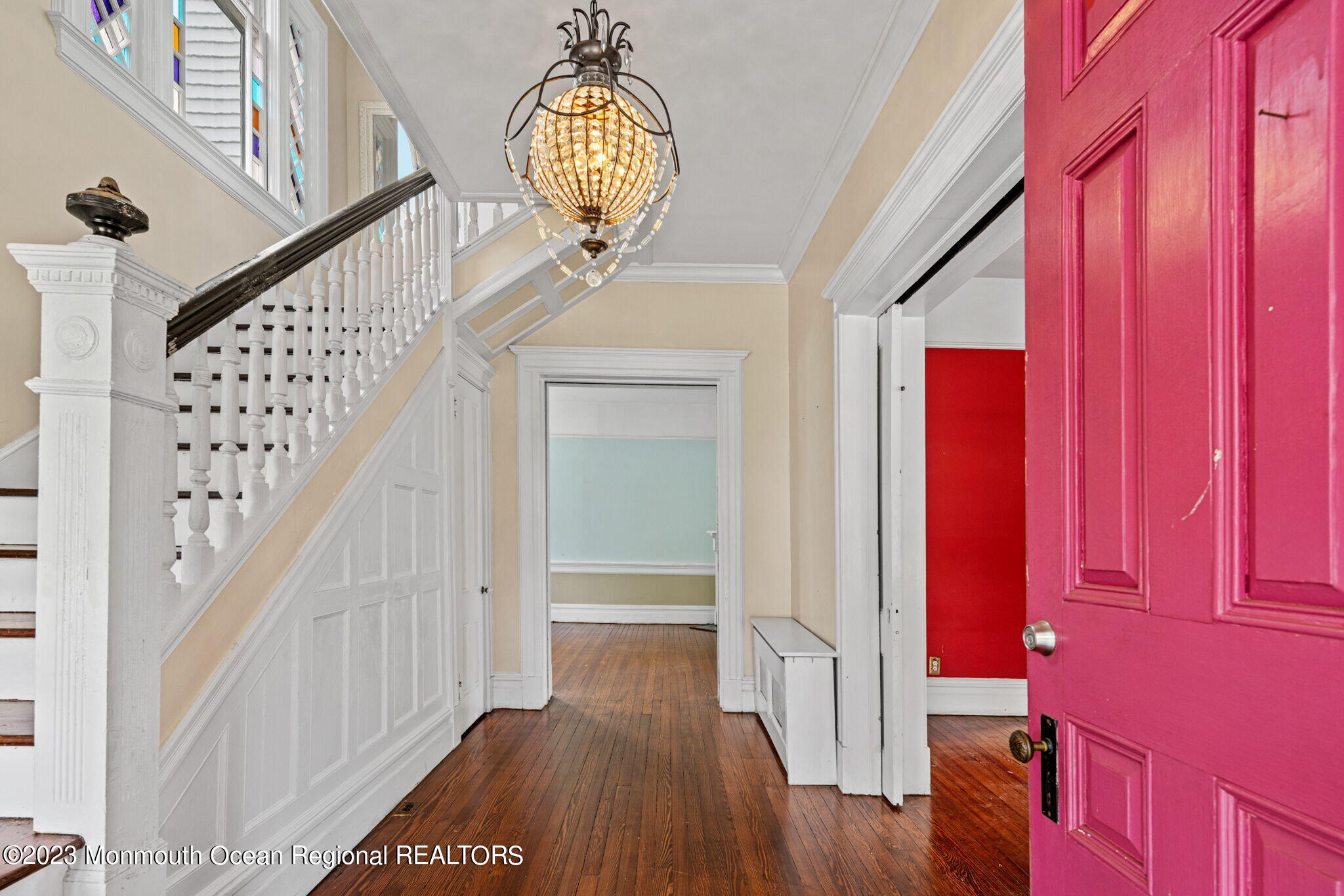 420 River Road Fair Haven, NJ 07704 - Photo 7 of 34 a view of staircase with wooden floor and fan