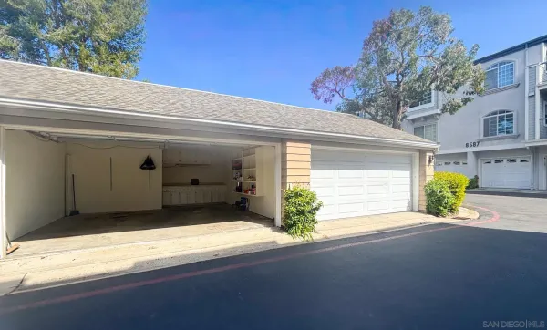 a view of a house with a garage