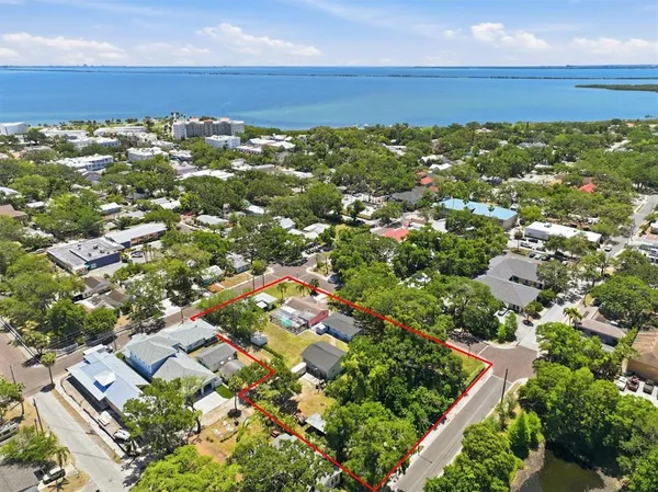 an aerial view of multiple house