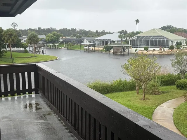 a view of a lake with a mountain in the background