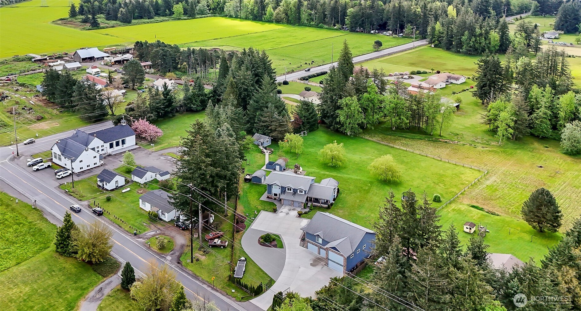 1939 Grandview Road Ferndale, WA 98248 - Photo 5 of 39 an aerial view of a house with garden space and street view