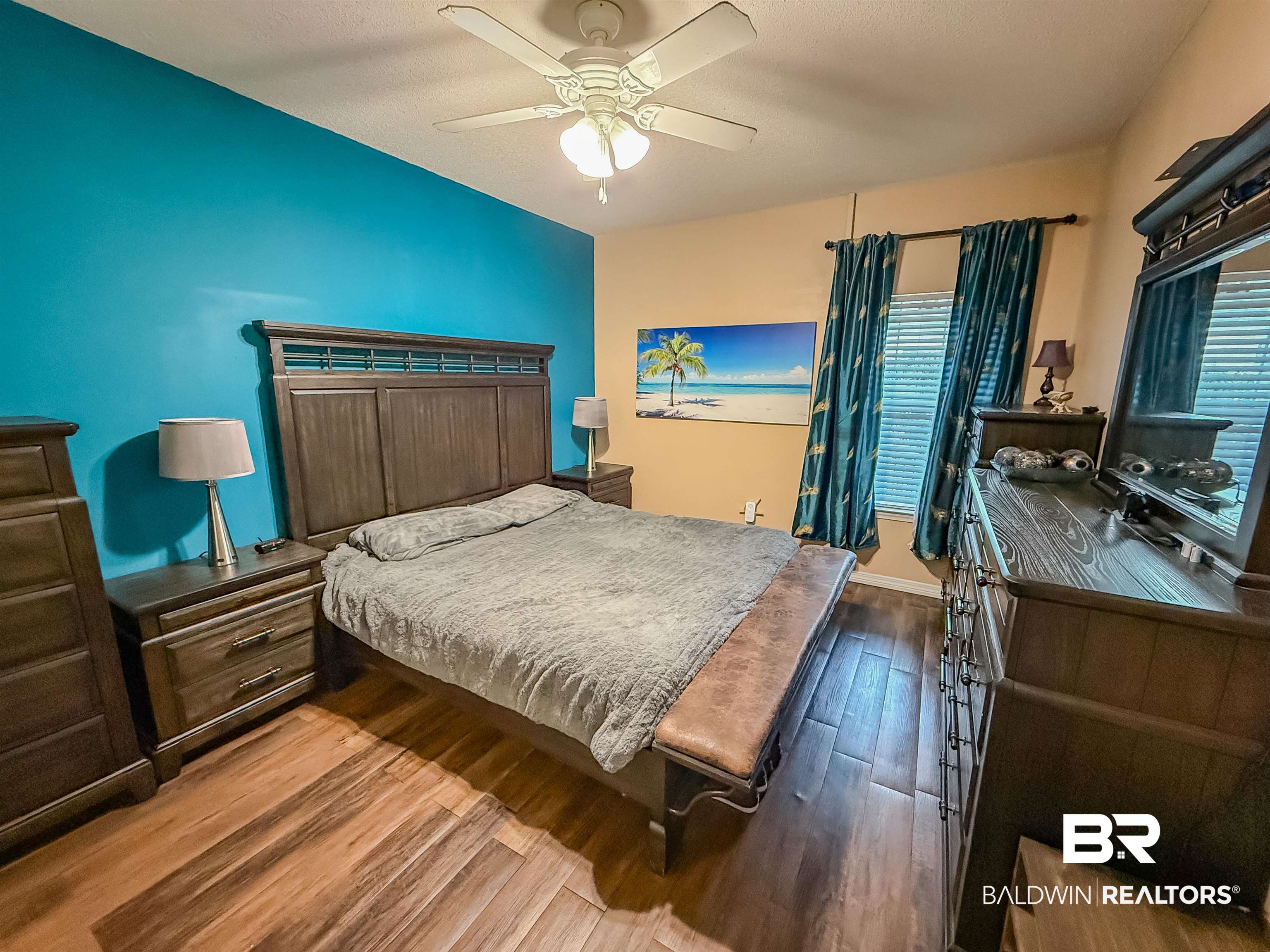 2651 South Juniper Street Foley, AL 36535 - Photo 6 of 20 Bedroom featuring wood-type flooring and a ceiling fan