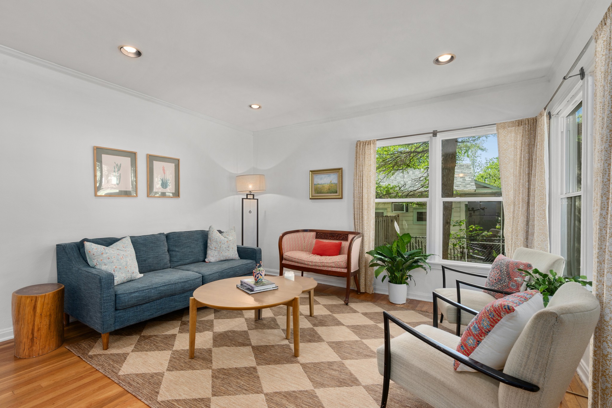 6103 Bull Creek Road Austin, TX 78757 - Photo 4 of 29 Living area featuring light wood-type flooring and recessed lighting