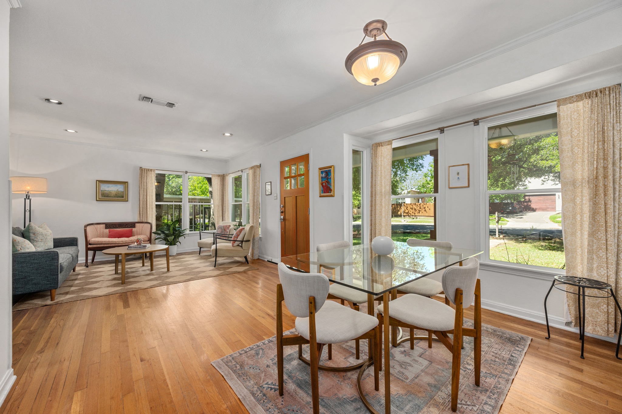 6103 Bull Creek Road Austin, TX 78757 - Photo 7 of 29 Dining room featuring light wood-style floors and recessed lighting