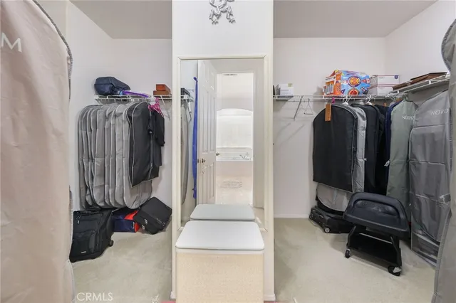 a bedroom with a bed and closet