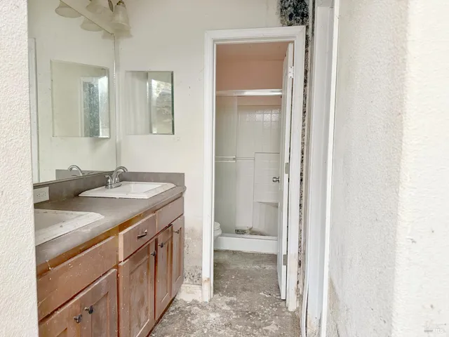 an empty room with a window