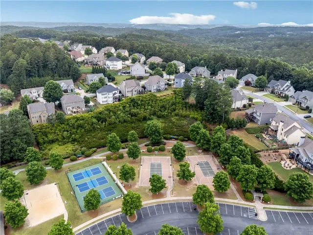 an aerial view of multiple house