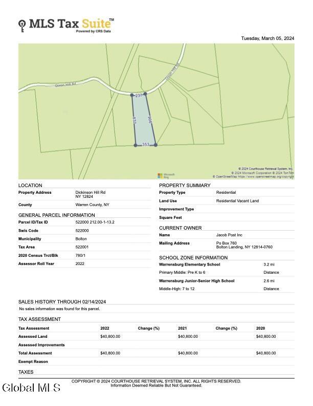 336 Dickinson Hill Road Bolton, NY 12824 - Photo 4 of 4 Lot 2 CRS Property Report for DICKINSON