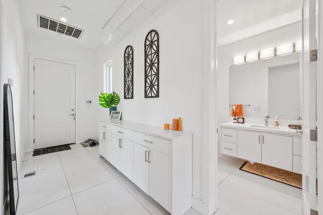 an empty room and windows