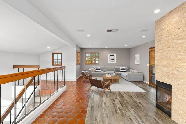 a living room with furniture