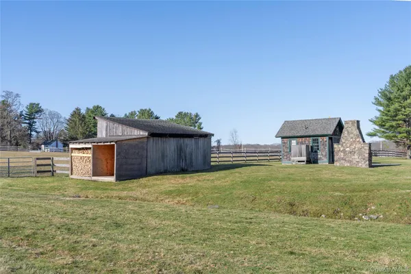 a view of a trees with a big yard