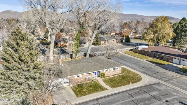 an aerial view of residential house with outdoor space