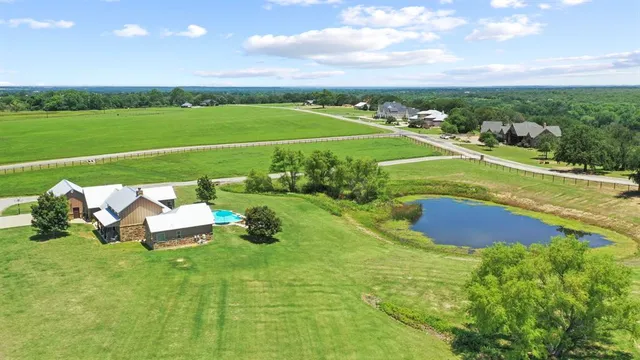 a view of a green field with clear sky