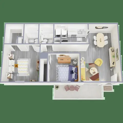 a view of kitchen and living room