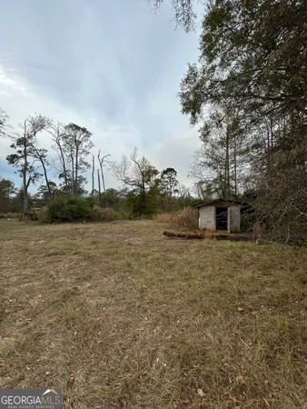 a backyard of a house with lots of green space
