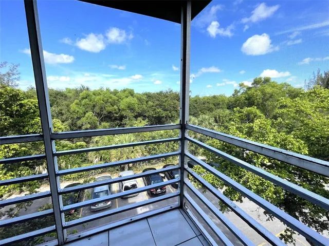 a view of a city from a balcony