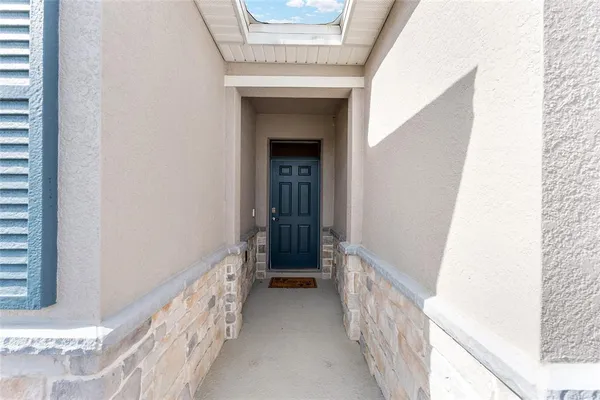 a view of a hallway with elevator