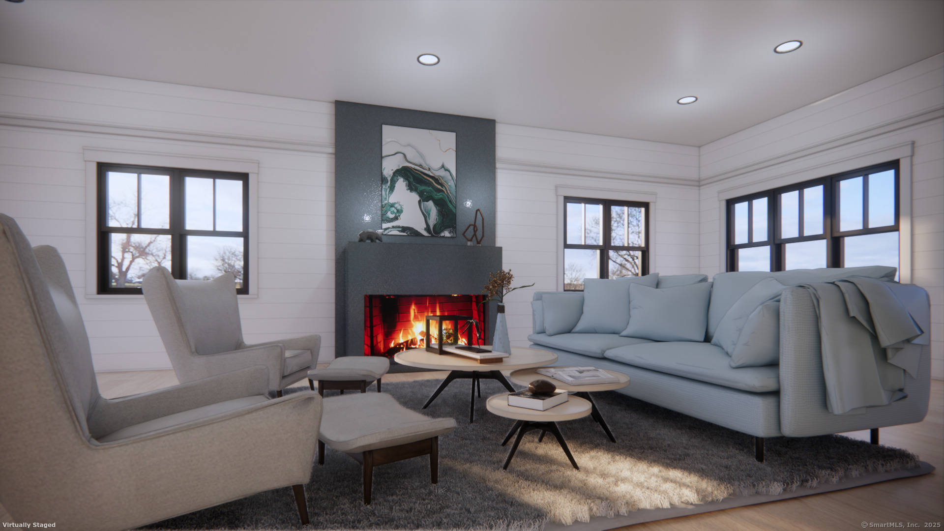 94 Soundview Road Ridgefield, CT 06877 - Photo 16 of 18 a living room with furniture and a fireplace