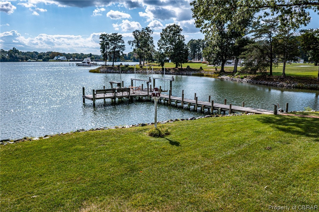 181 Duckbill Road White Stone, VA 22578 - Photo 47 of 50 View of dock with a yard and a water view