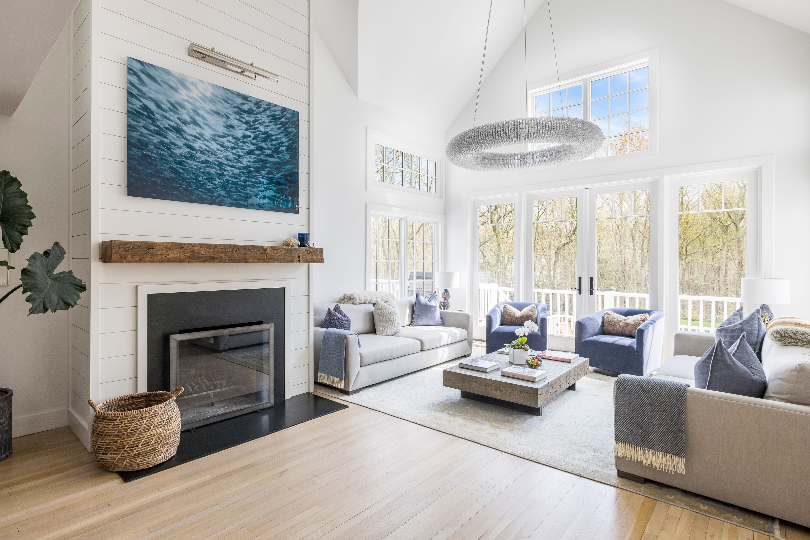 1499 Noyac Path Sag Harbor, NY 11963 - Photo 6 of 22 a living room with furniture and a fireplace