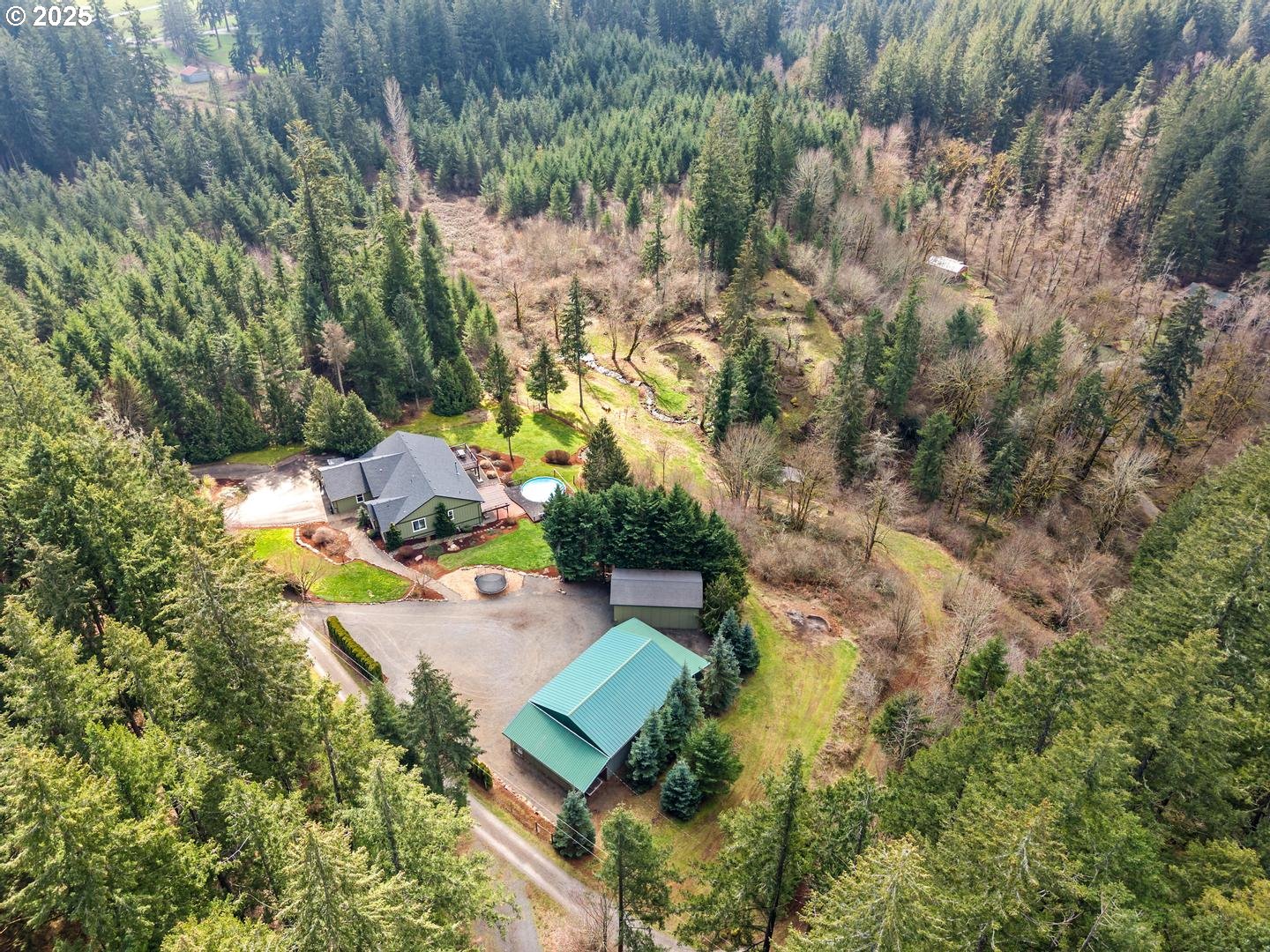 21481 South Ridge Road Oregon City, OR 97045 - Photo 42 of 48 an aerial view of a house with a yard basket ball court and outdoor seating