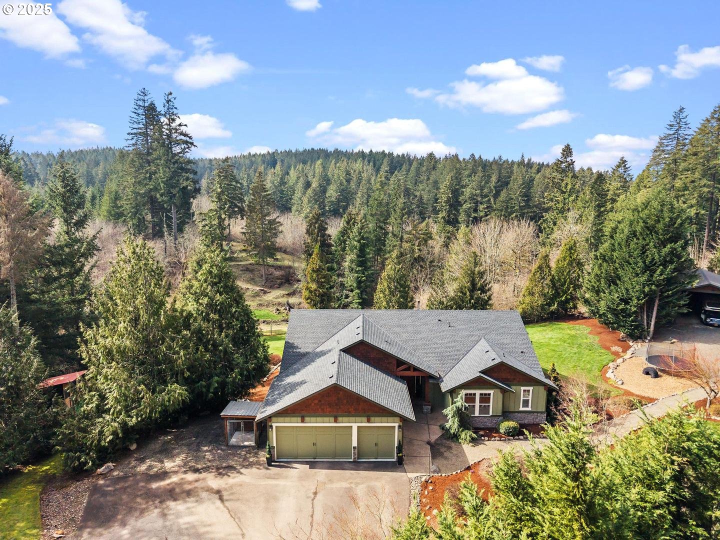 21481 South Ridge Road Oregon City, OR 97045 - Photo 5 of 48 a aerial view of a house with yard and mountain view in back
