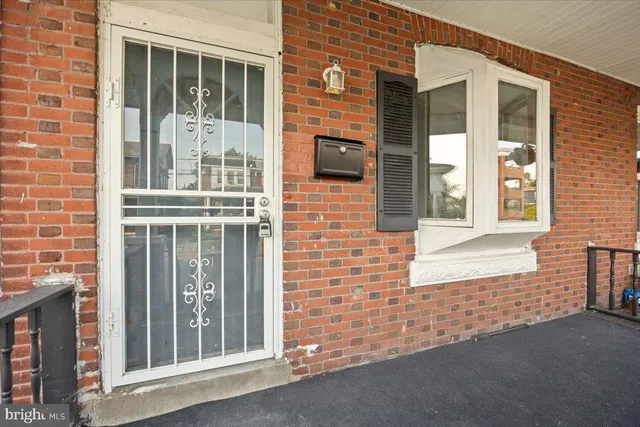 front view of a brick house