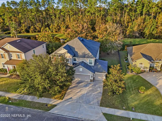 an aerial view of multiple house