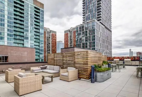 a front view of a multi story building