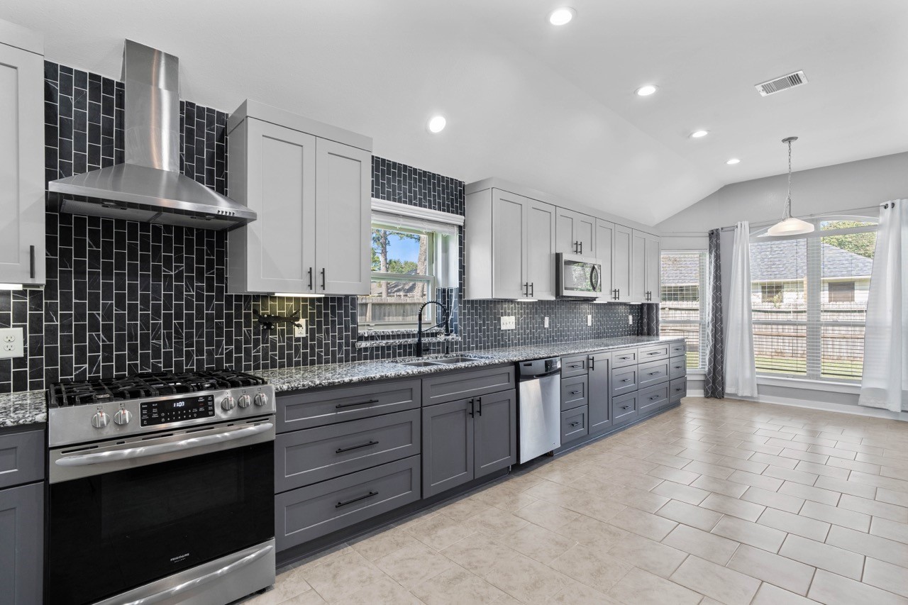 12126 Walden Road Montgomery, TX 77356 - Photo 29 of 50 Enjoy the most used room in a home! This beautifully remodeled kitchen is a chef's delight! Room to move and spread out and store all of the fun kitchen gadgets.