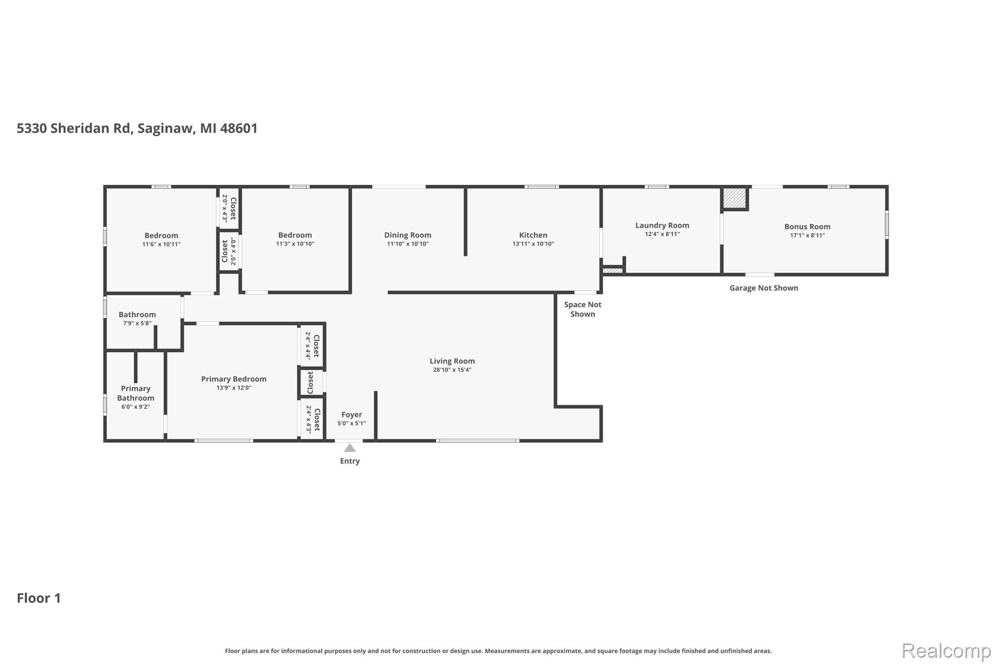 5330 Sheridan Road Saginaw, MI 48601 - Photo 50 of 50 Floor plan