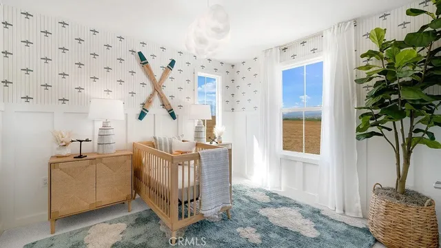 a view of a room with windows